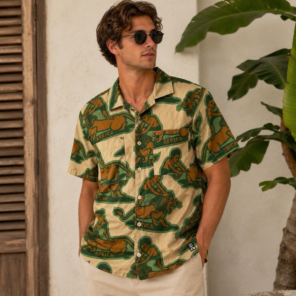 Vans x Mami Wata Africa Surf Button Up Shirt Men’s Small Camp Collar Graphic